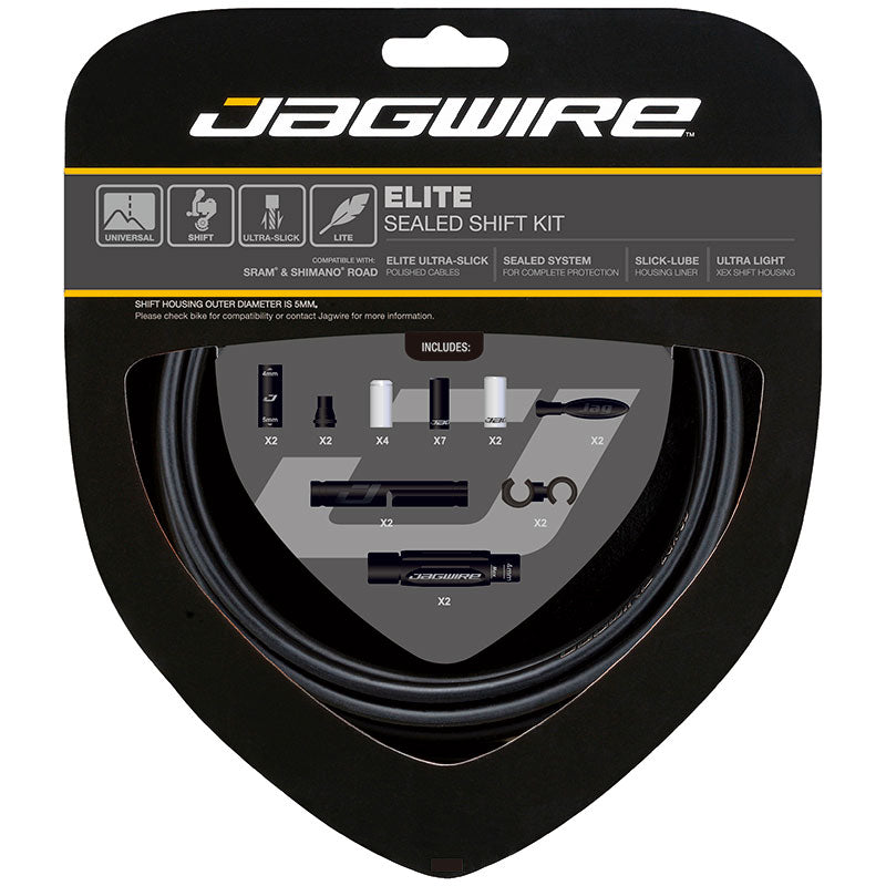 Jagwire 2x elite sealed shift kit stealth black perfect for men