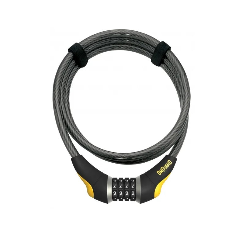 Onguard akita 8041 cable lock 1850 x 12mmcolour black yellow size 1850mm rrp 24 perfect for everyone